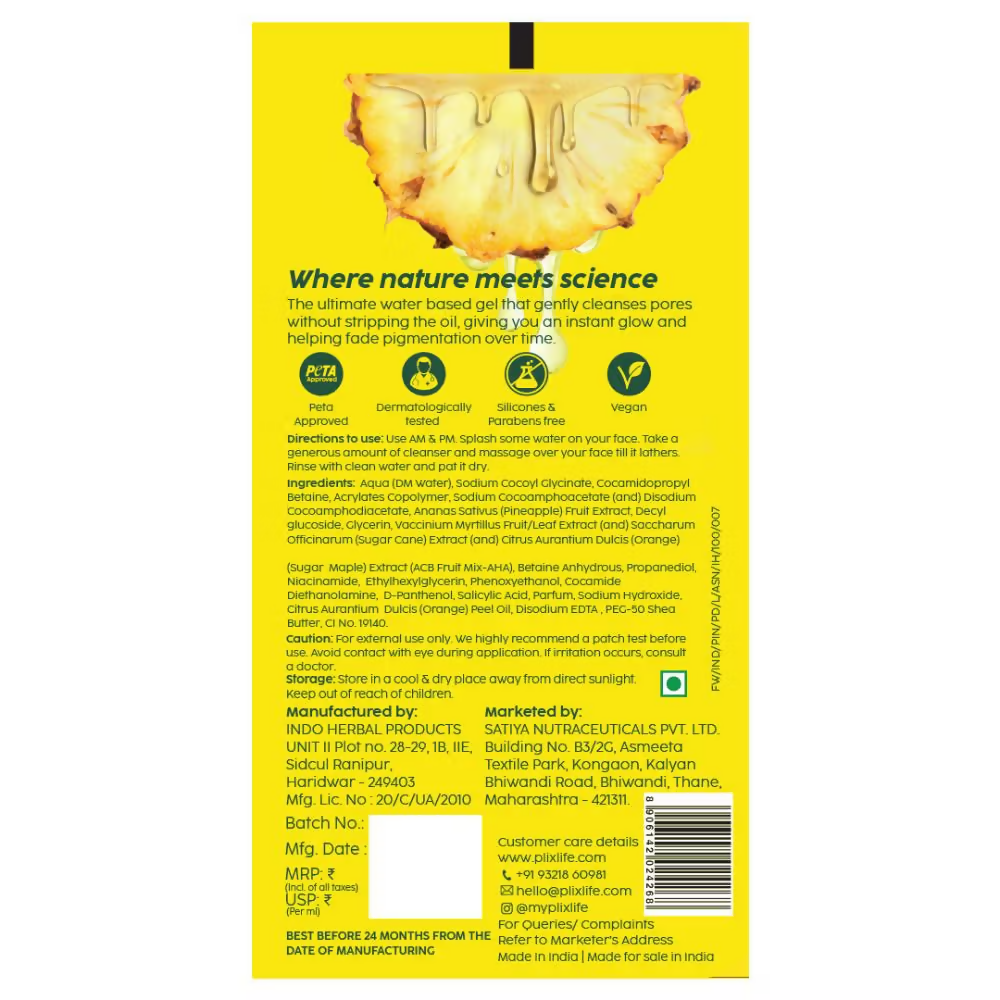 PLIX The Plant Fix Pineapple Facewash - Distacart