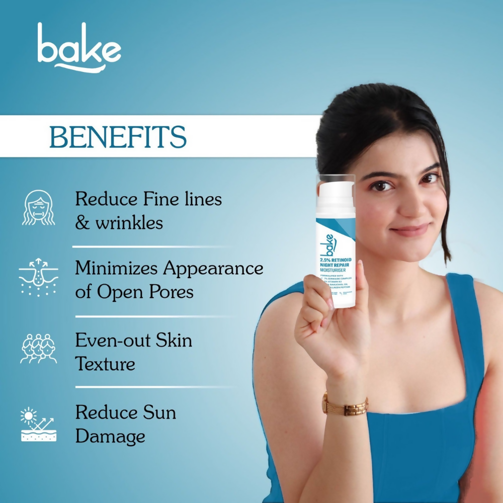 Bake 2.5% Retinoid Night Cream Bakuchiol Oil - Distacart