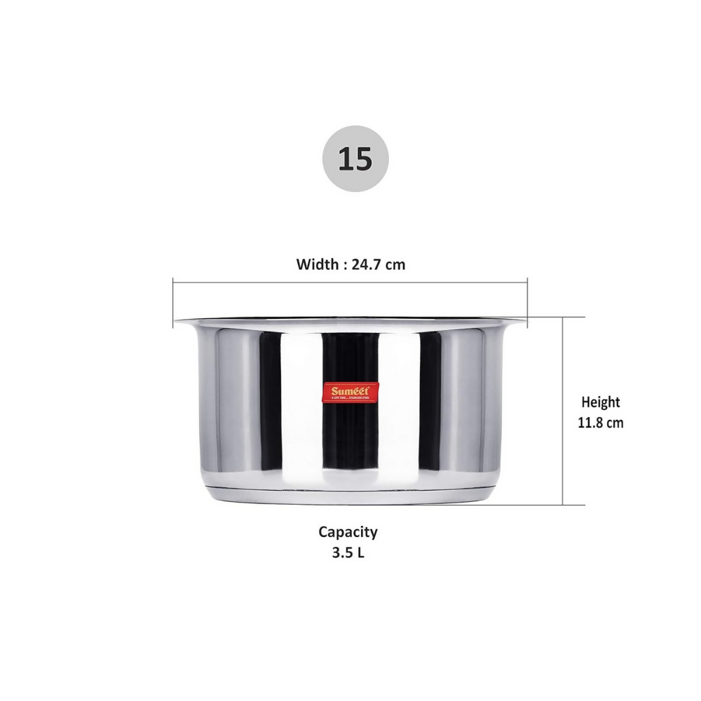 Sumeet Big Size Stainless Steel Induction Bottom Gas Stove Friendly Container - Dista