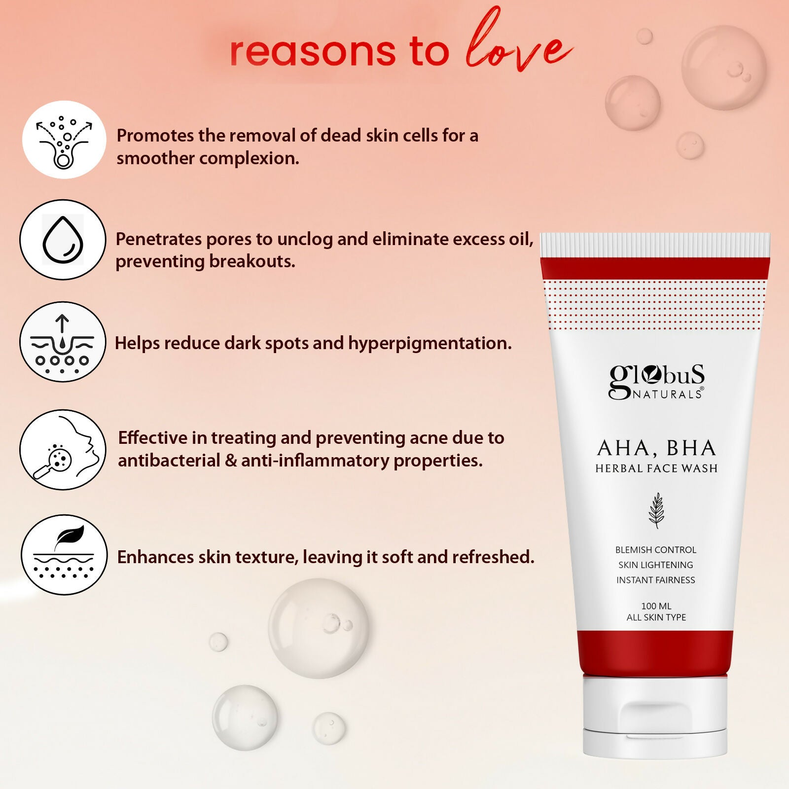 Globus Naturals AHA BHA Herbal Face Wash