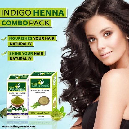 VedicAyurveda Indigo Powder and Henna Powder - Dista