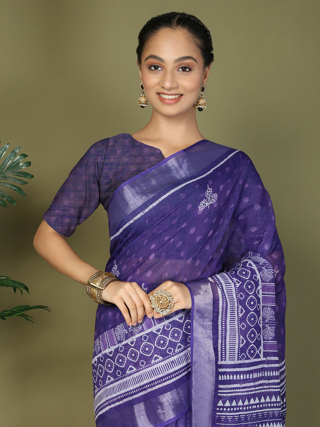 Astita Cotton Violet Saree