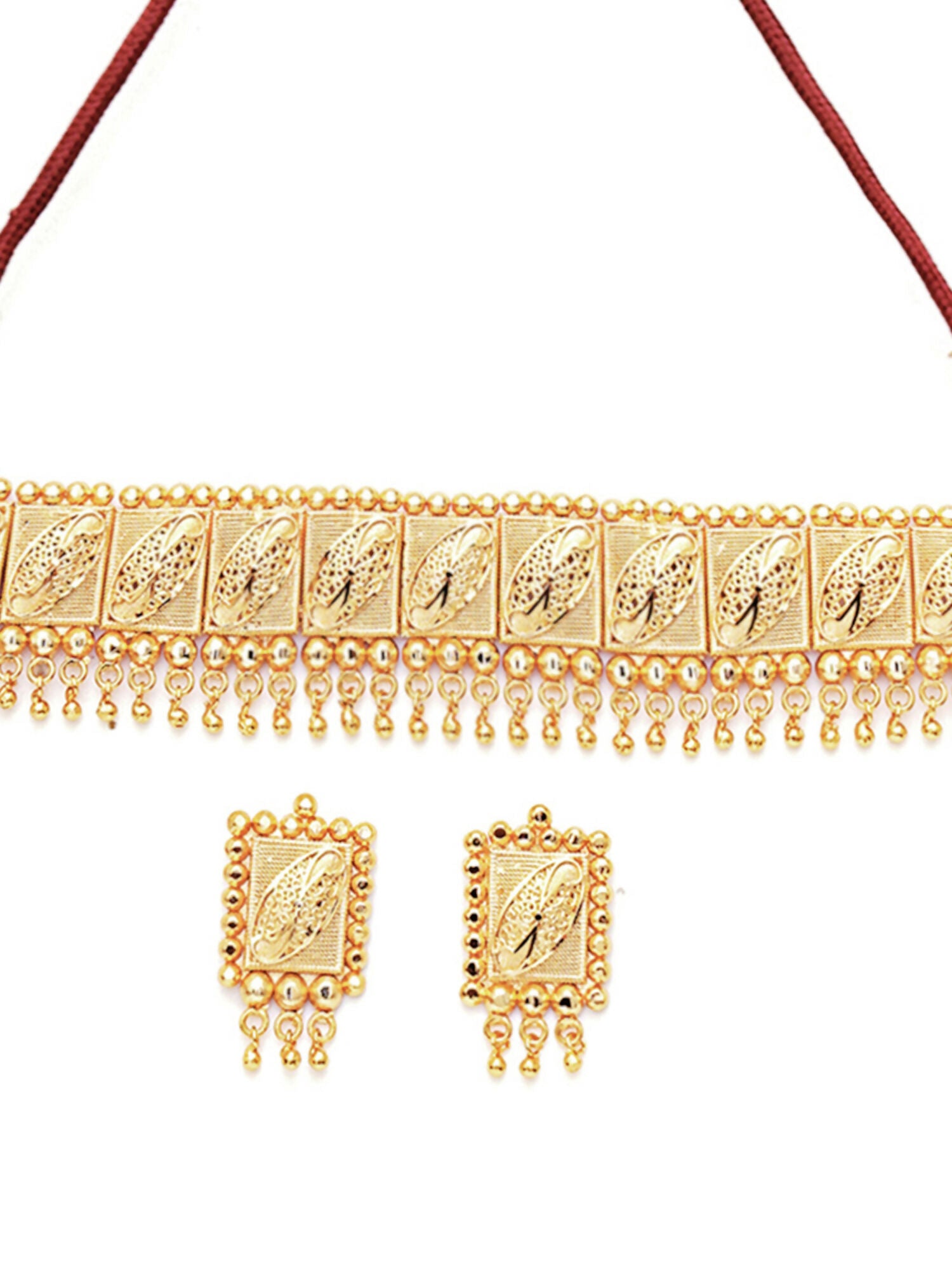 Gold plating jewellery set (Gold) - Ruby Raang - Distacart