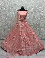 Thumbnail for Jyoti Fashion Women's Pink Heavy Net Fancy Dori, Multi Thread, Rainbow Sequins and Diamond Work Wedding Lehenga Choli - Distacart