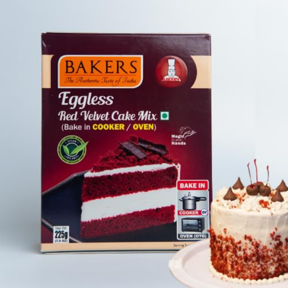 BAKERS Eggless Cake Mix - Vanilla, Choclate, Redvelvet - Dista