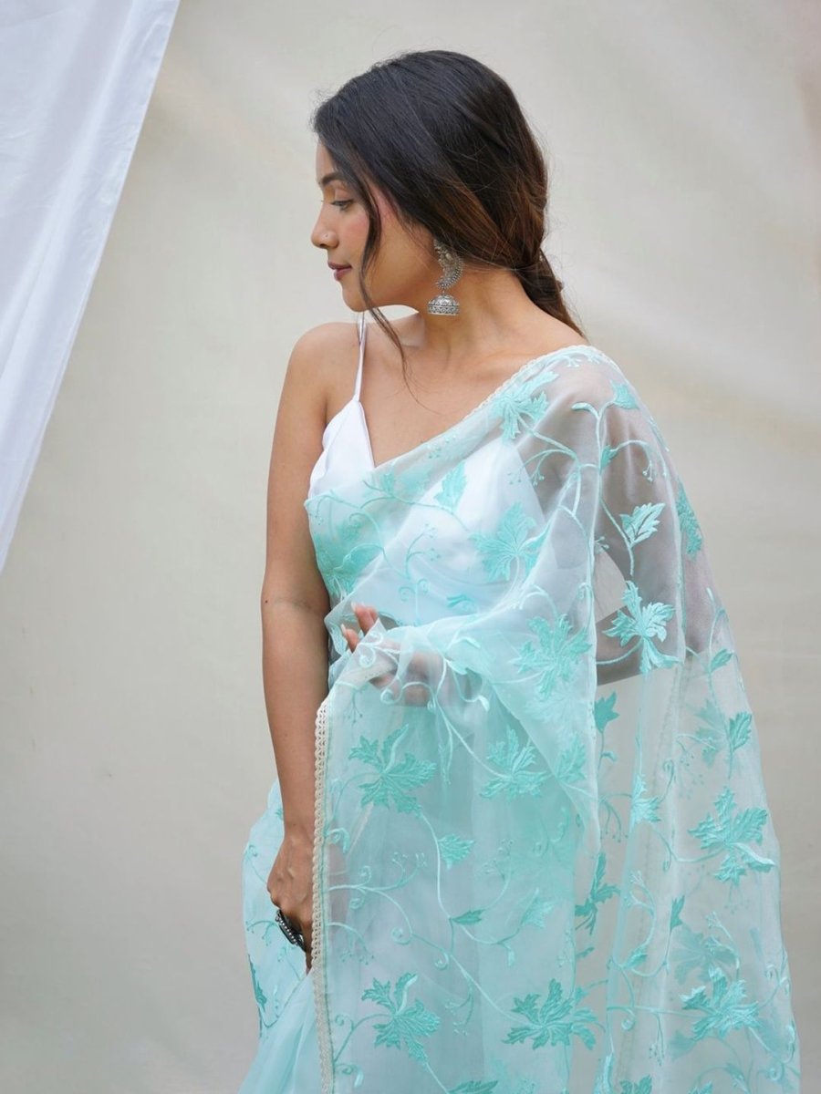 Anouk Floral Embroidered Saree