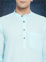 Thumbnail for Even Apparels Men's Pure Cotton Blue Kurta - Distacart