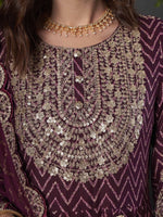Thumbnail for Anouk Embroidered Empire Kurta With Trousers & Dupatta