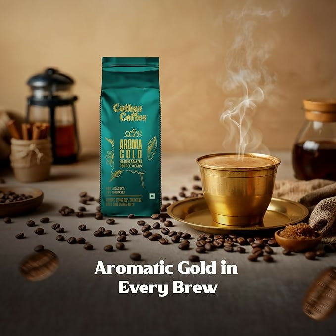 Cothas Coffee Aroma Gold Medium Roasted Coffee Beans - Distacart