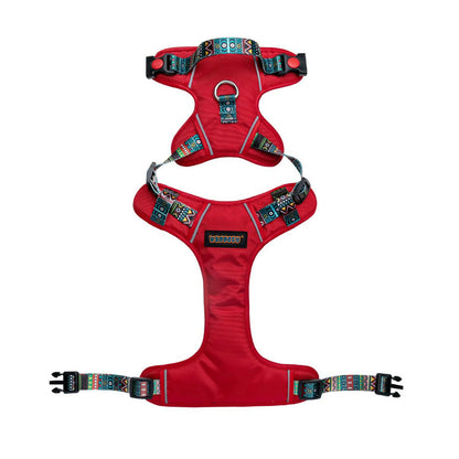 Waggety Adjustable Full Body Dog Harness - Comfortable Fit, Durable Polyester, Red - Dista