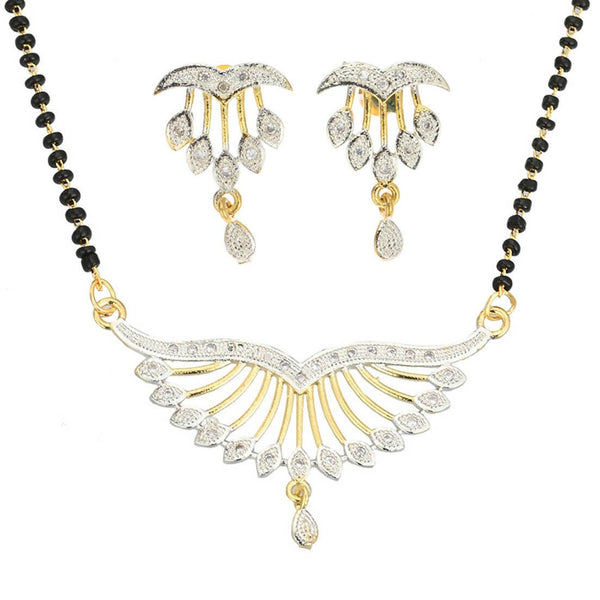 AanyaCentric Gold-plated Mangalsutra Pendant Earring Set & Silver Plated Anklet - Distacart