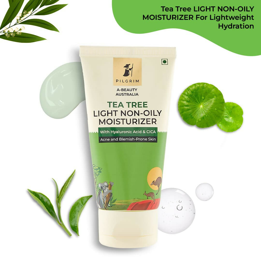 Pilgrim Australian Tea Tree Oil Free Face Moisturizer For Oily & Acne Prone Skin With Hyaluronic Acid & CICA - Distacart