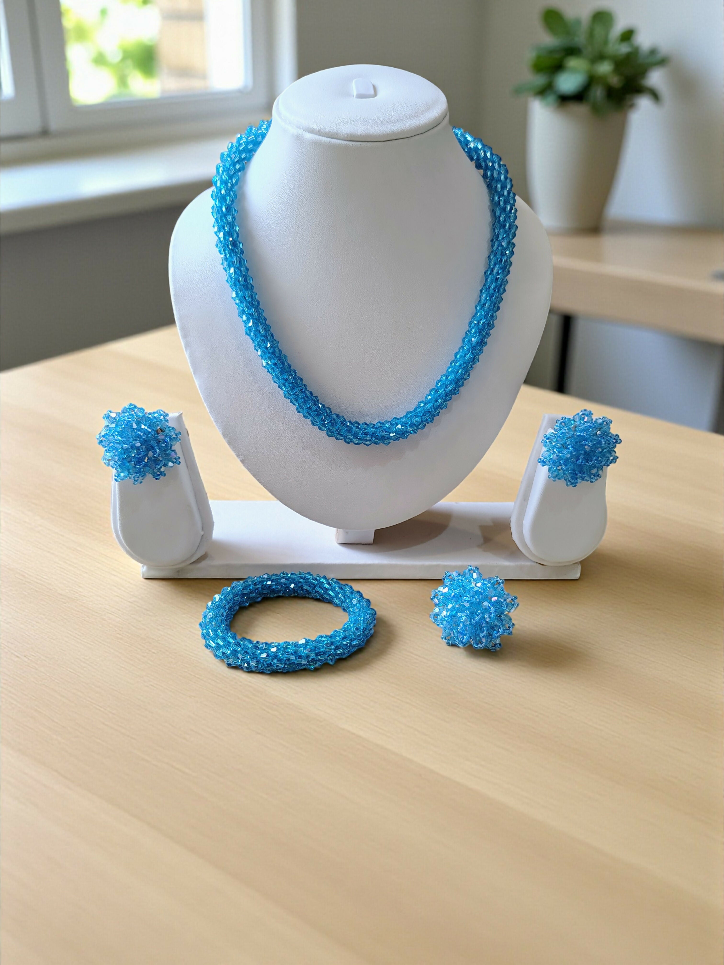 Inhanns Rangshine 4-In-1 Crystal Glam Set - Handmade - Sky Blue - Distacart