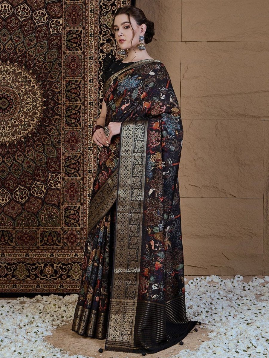 Anouk Kalamkari Zari Silk Blend Sungudi Saree - Distacart