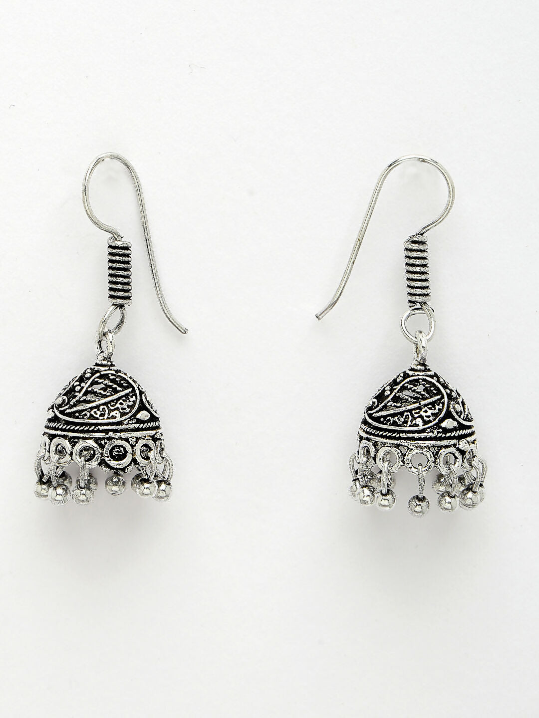 NVR Women's Black Silver-Plated Choke Oxidized Necklace with Jhumka Earrings - Distacart