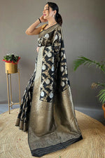 Thumbnail for Preksha Creation Banarasi Soft Silk Women Black Saree - Distacart