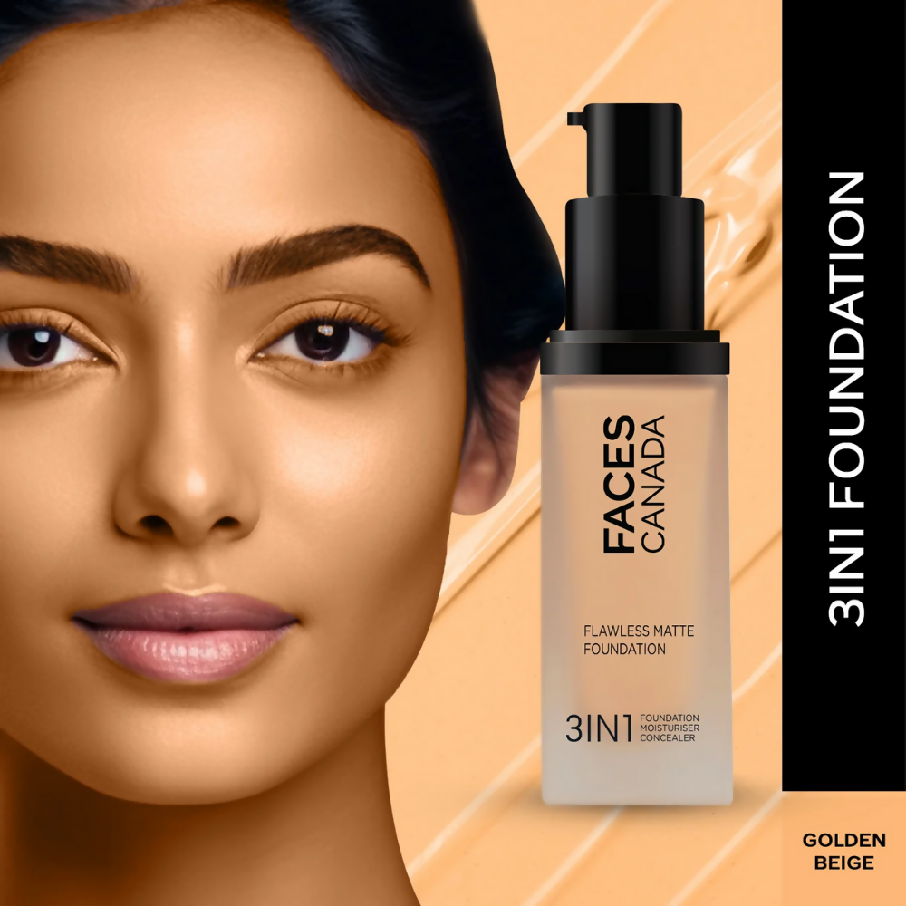 Faces Canada Flawless Matte Foundation - Golden Beige 032 - Distacart