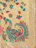 Thumbnail for Astita Linen Cotton Yelllow Saree