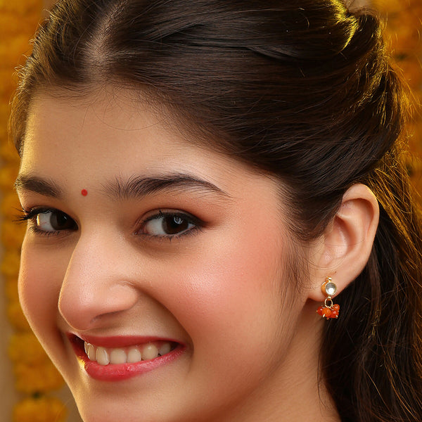Ruby Raang Kesar Phool Earrings