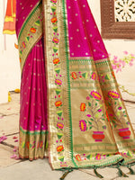 Thumbnail for Astita Silk Blend Magenta Saree