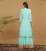 Thumbnail for Joban Fashion Turquoise Georgette Lehenga Set