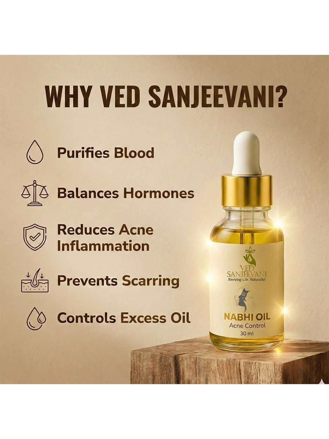 Ved Sanjeevani Acne Control Nabhi Oil - Dista