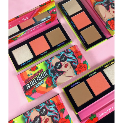 Rude Cosmetics Nofilter 3d Face Palette - Roses - Distacart