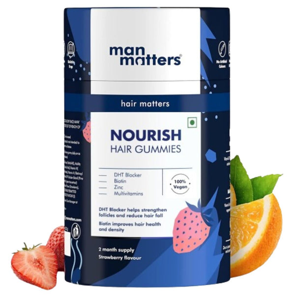 Man Matters Biotin Nourish Hair Gummies - Strawberry Flavor - Distacart