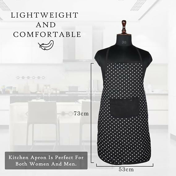 Kuber Industries Kitchen Apron Restaurant & Chef For Women & Men-Black - Dista