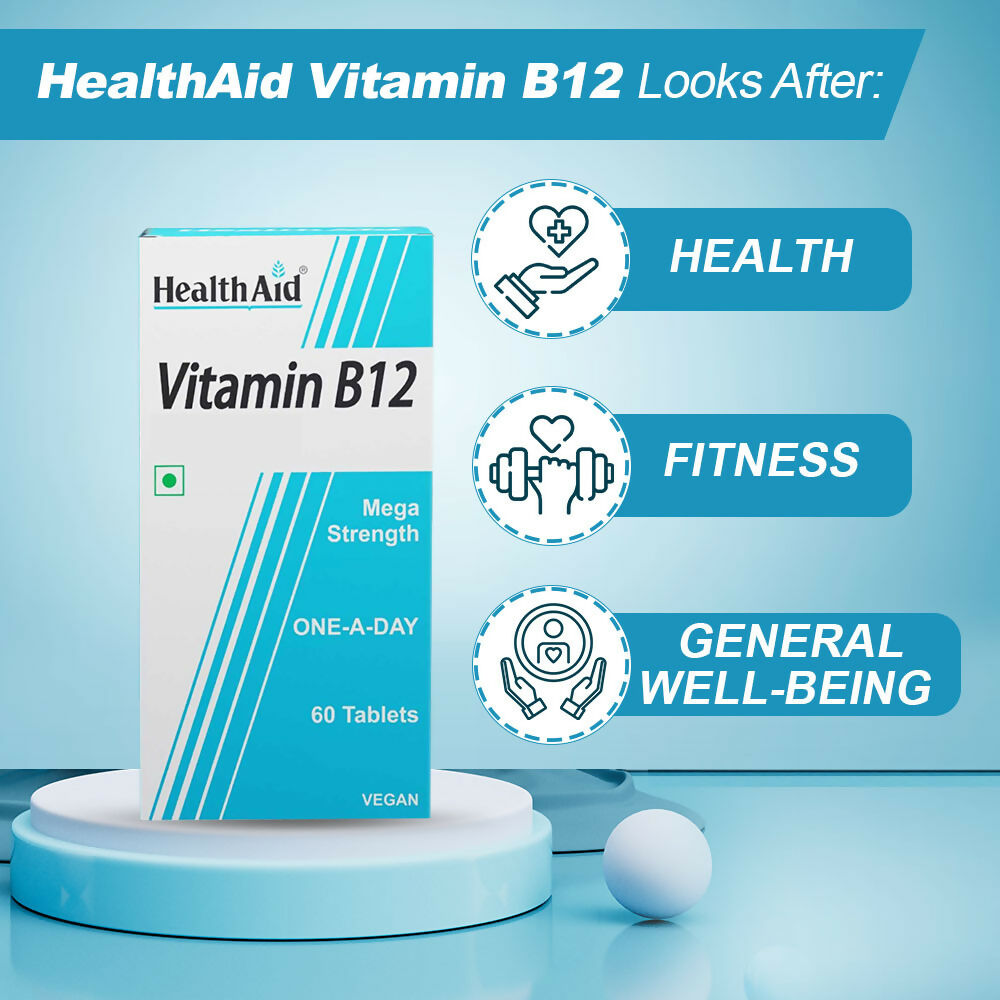 HealthAid Vitamin B12 1000 mcg Mega Strength Tablets - Limited Time Offer