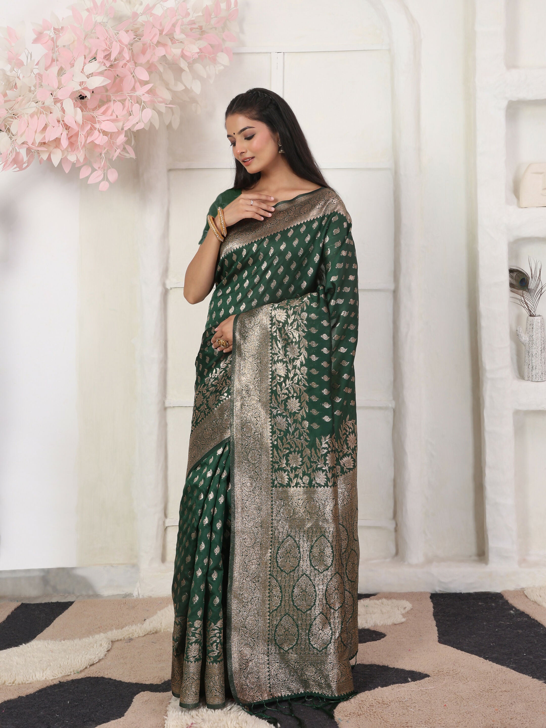 Astita Lichi Silk Blue Saree