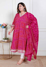 Thumbnail for Miravan Plus Size Women'S Bandhani Ethnic Anarkali Kurta And Dupatta - Distacart