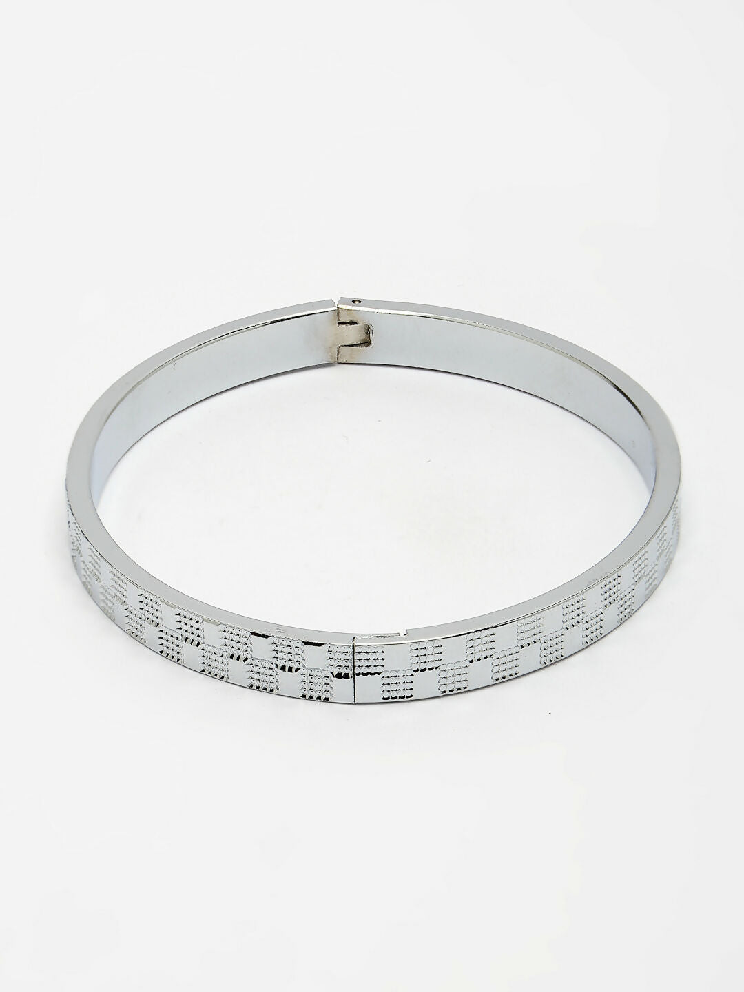 NVR Men's Silver-Plated Stainless Steel Kada Bracelet - Distacart