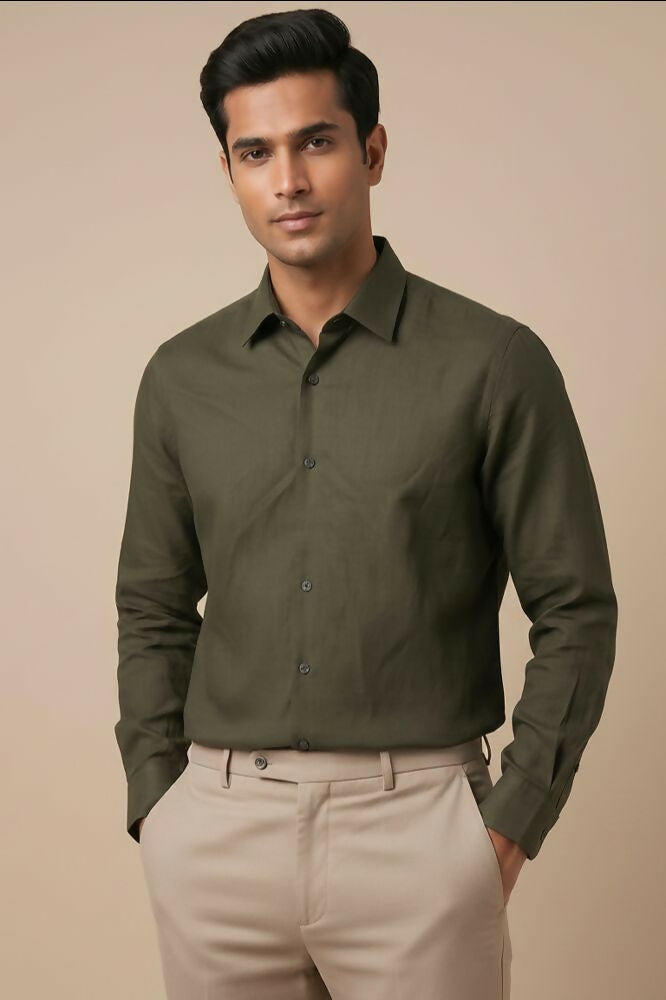 Forest — Green Cotton Shirt by Hilo Design - Dista