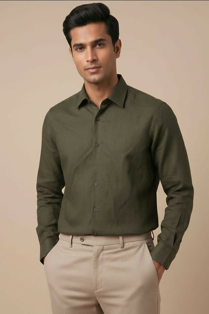 Forest — Green Cotton Shirt by Hilo Design - Dista