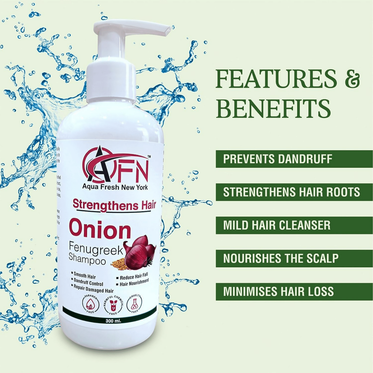 AFN Aqua Fresh New York Onion Fenugreek Shampoo - Distacart