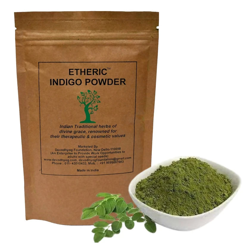 Etheric Indigo Leaves Powder for Chemical Free Natural Hair Colouring & Dye | Amonia Free - Dista