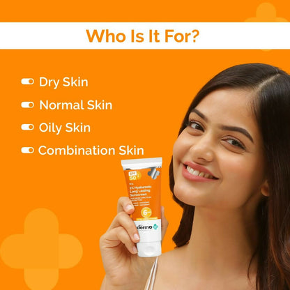 The Derma Co 1% Hyaluronic Long Lasting Sunscreen SPF 50 Pa++++ - Distacart