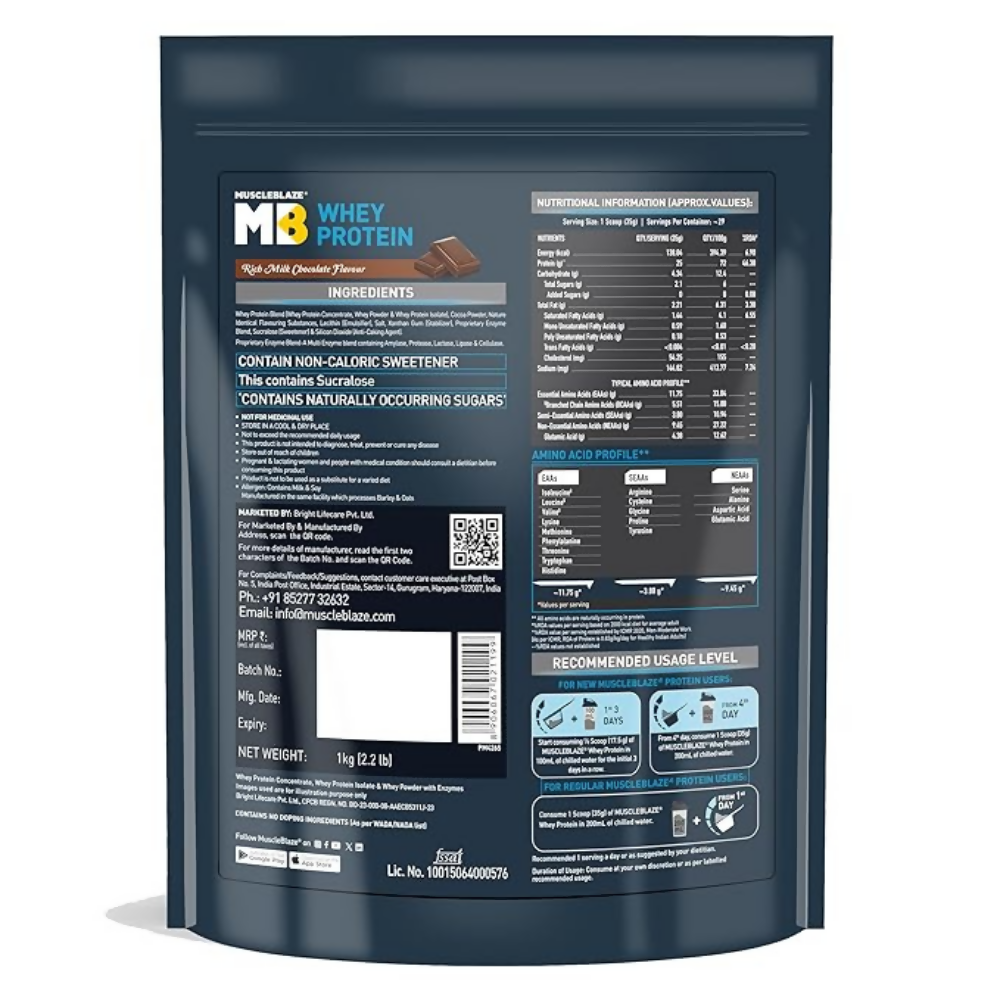 MuscleBlaze Whey Protein Richmilk Chocolate