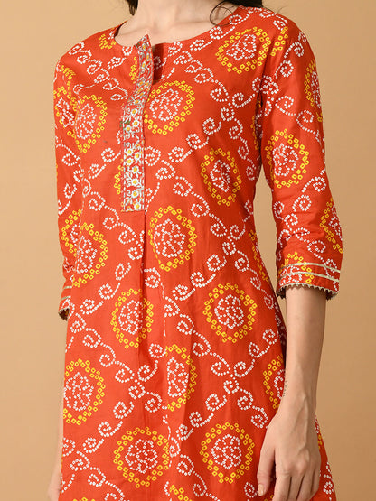 Myshka Women's Multi Flared Printed Festive Kurta - Distacart