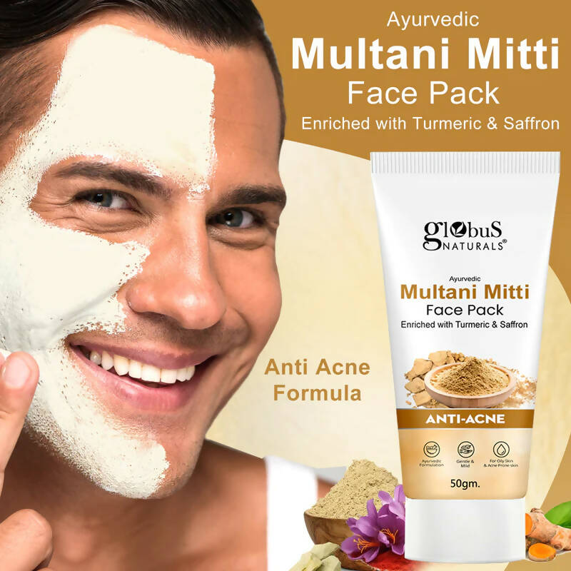 Globus Naturals Anti Acne Multani Mitti Face Pack - Limited Time Offer - Distacart