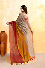 Thumbnail for Piyari Fashion Women's Multi Embellished Handloom Cotton Saree - Distacart