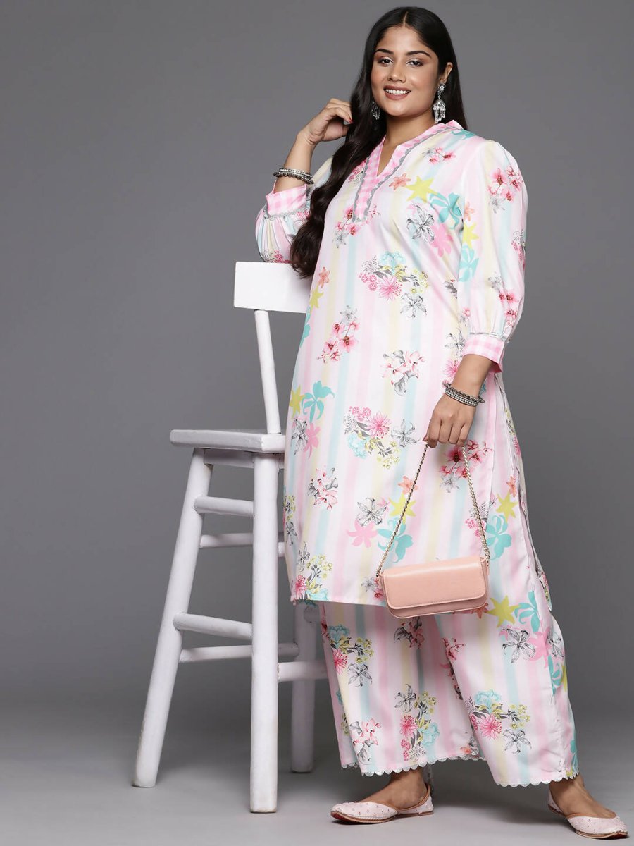 Ahalyaa Women's Traditional wear Kurta Set - Pink - Distacart