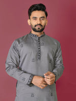 Thumbnail for Grey Men's Kurta Set Indian Party Wear by Infinity Export - Distacart