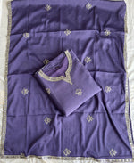 Thumbnail for KC Lilac Ethnic Wear Ready Made Chinon Suit For Women - Dista