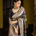 Thumbnail for Preksha Creation Banarasi Soft Silk Women Black Saree - Distacart