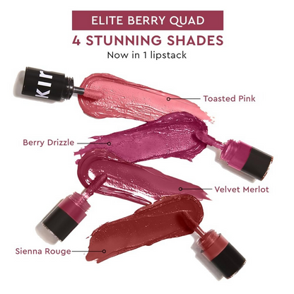 Kiro Four Play Non-Stop Airy Matte Liquid Lip Stack – Elite Berry Quad - Dista