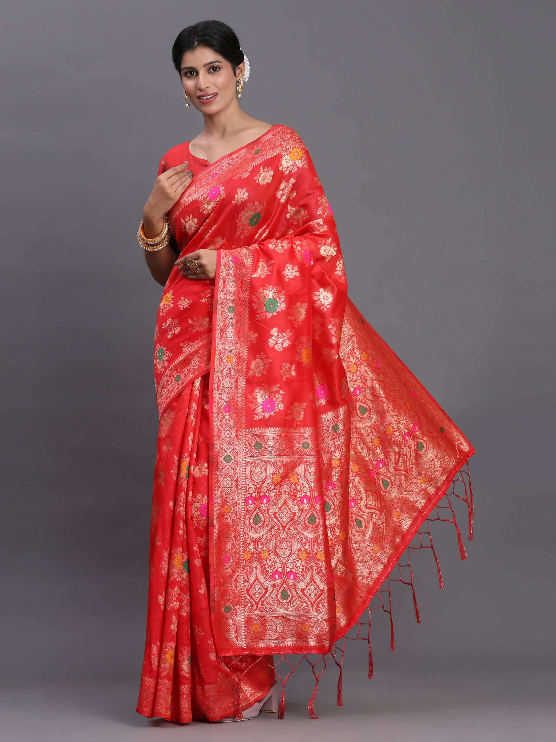 Astita Banarasi Silk Red Saree