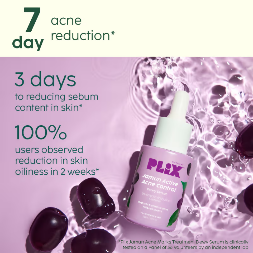 PLIX The Plant Fix 2% Salicylic Acid Active Acne Control Serum & Acne Buster Moisturizer Combo - Distacart