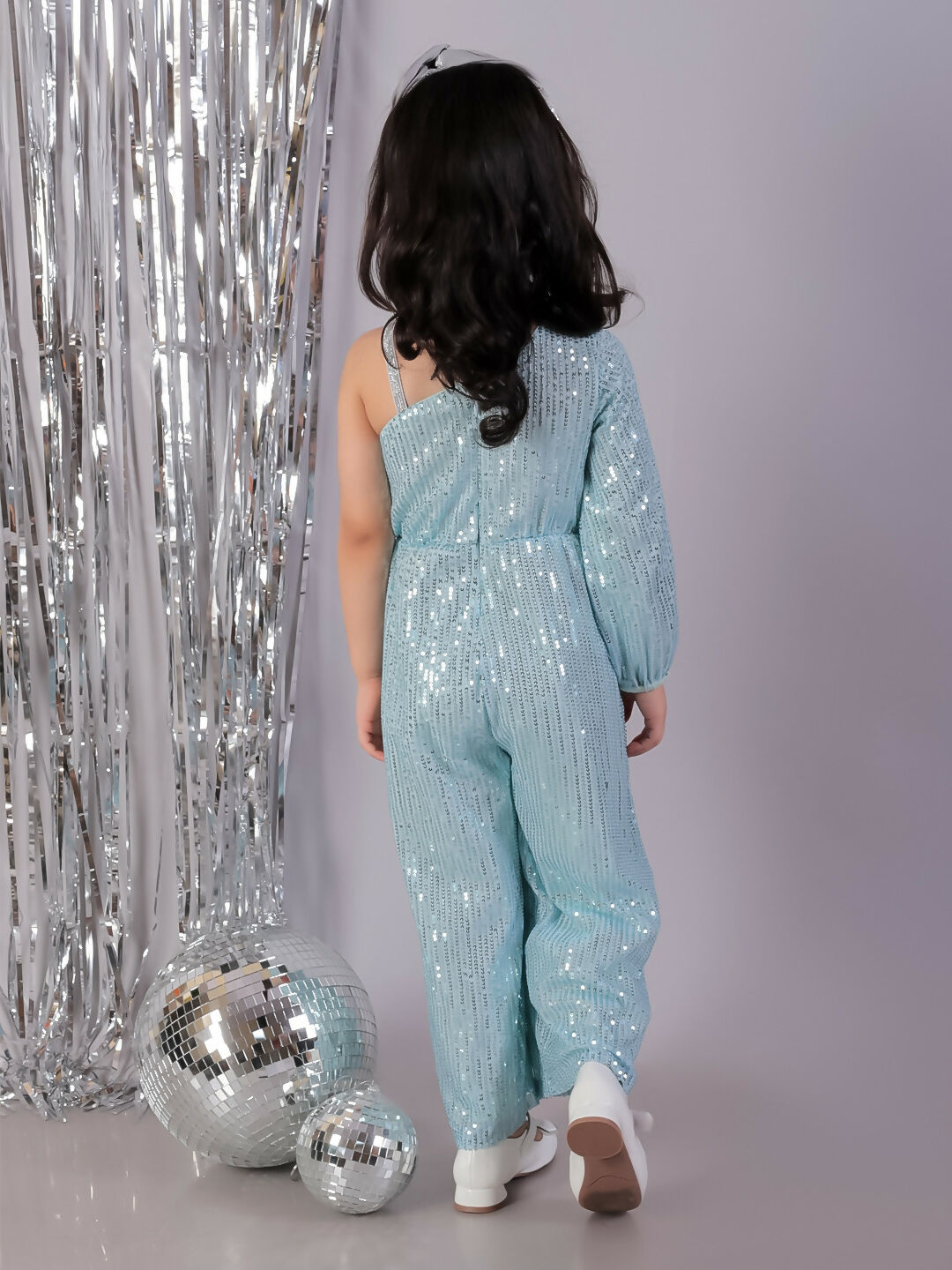 Lil Drama Razzle Dazzle Girls Sky Blue Party Jumper - Distacart